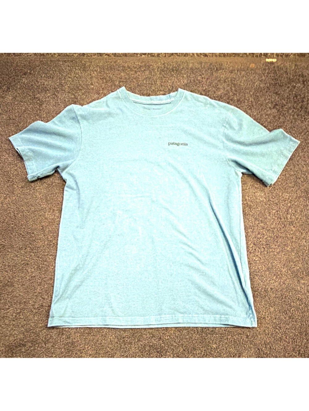 Patagonia Responsibili-Tee Men’s M Blue Regular Fit Logo Graphic Crew T-Shirt